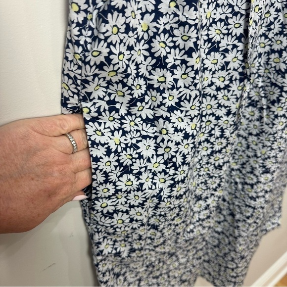 Jcrew Printed Flutter Sleeve Mini Dress Blue White Yellow Daisy Floral - Picture 5 of 9